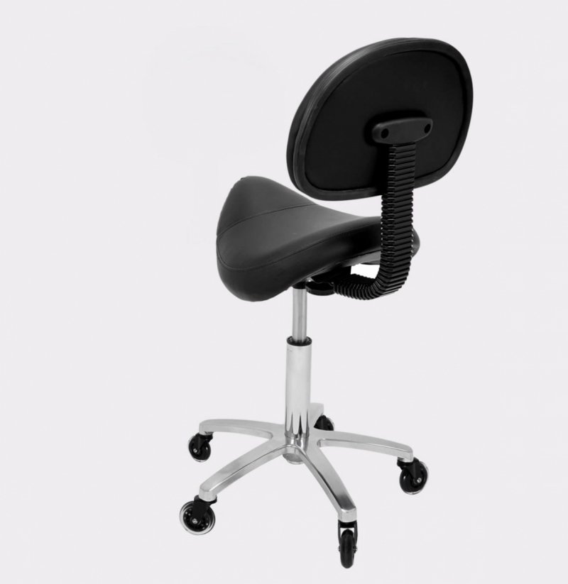 Krzesło Taboret Rodeo Siodło z oparciem kosmetyczne CZARNY I-COUCOU