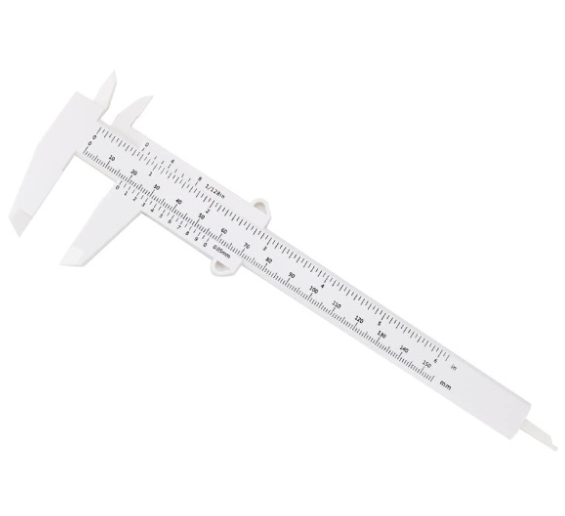 Suwmiarka plastikowa Mini 0-150 mm - biała - narzędzie do pomiaru