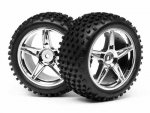 1/10 Buggy White Rear Wheel & Tyre Assembly