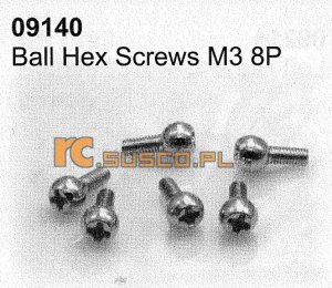 Ball hex screws M3 8P