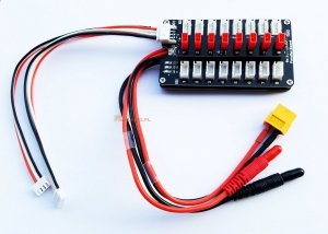 Adapter do ładowarki - równoległe ładowanie do 8 akumulatorów 2S / 3S - JST DIODY LED 8x JST PARALLEL BOARD