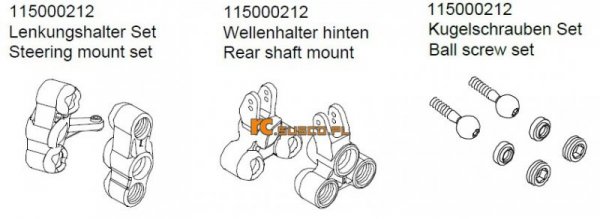 Steering mount/Rear shaft mount/Ball ... - Ansmann Virus