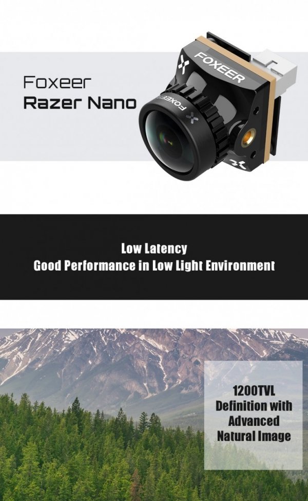 Kamera płytkowa Foxeer Razer Nano 1.8mm do dronów wyścigowych