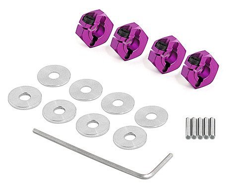 THIN ALUMINIUM HEX HUB (CLAMP TYPE/PURPLE/4PCS)