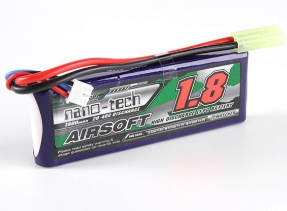 Akumulator Turnigy LiPo 1800mAh 7,4V 2S 20 - 40C NANOTECH AIRSOFT