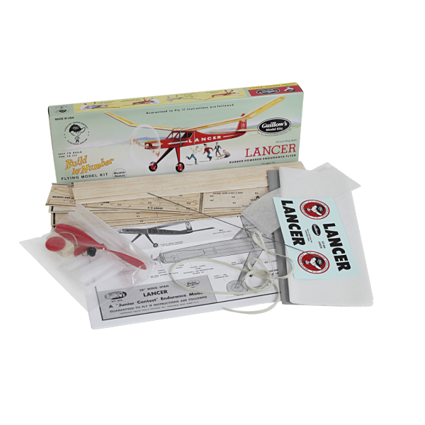 Lancer - Samolot GUILLOWS z napędem gumowym rozpiętość 61cm balsa kit