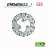 NG023 TARCZA HAMULCOWA YAMAHA SKUTER (190X58X3,5 / 3,7) APRILIA 50/125/150,PIAGGIO/MBK/YAMAHA,3 OTWORY ŚR.8,5