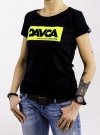 DAVCA T-shirt codzienny black fluo logo