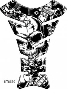 Tankpad Keiti Skull White