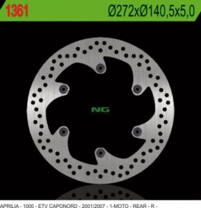 NG1361 TARCZA HAMULCOWA APRILIA ETV 1000 CAPONORD (01-07) (272X140,5X5) (6X8,5MM)