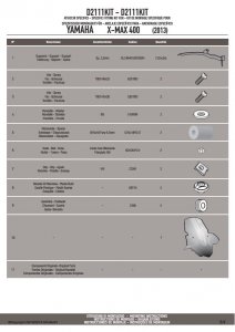 GIVI D2111KIT ZESTAW DO SZYBY YAMAHA X-MAX 125-250 (14), X-MAX 400 (13-14)