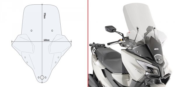 GIVI 6115DT SZYBA PRZEZROCZYSTA 97 x 66  KYMCO X-T