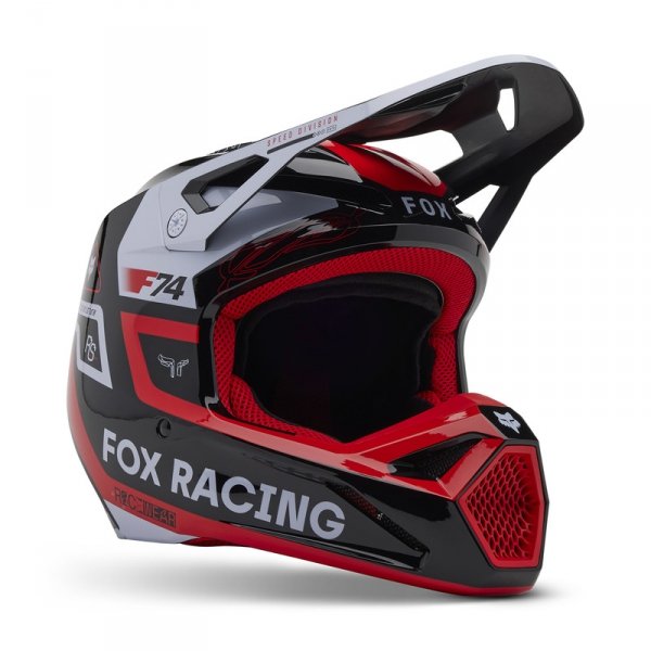 FOX KASK OFF-ROAD V1 RACE SPEC FLUO RED