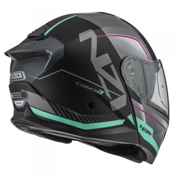 Kask Motocyklowy NZI Combi 3 Duo Orbe Black Antracite Beige Turquoise Matt