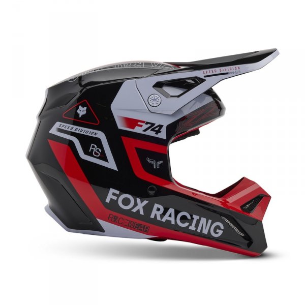 FOX KASK OFF-ROAD JUNIOR V1 RACE SPEC FLUORESC RED
