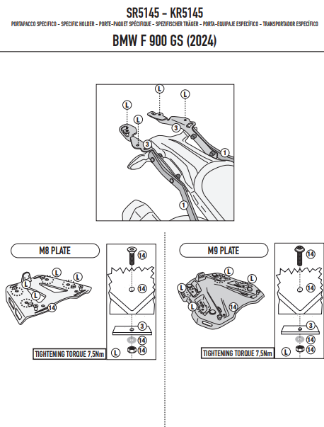 KAPPA STELAŻ KUFRA CENTRALNEGO BMW F 900 GS '24-