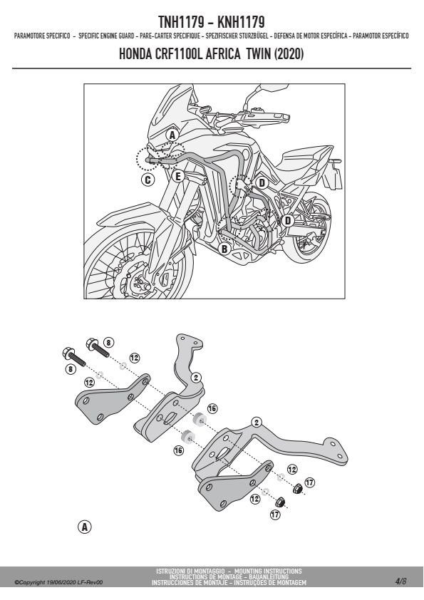 GIVI TNH1179 OSŁONA SILNIKA GMOLE (GÓRNE) CRF1100L