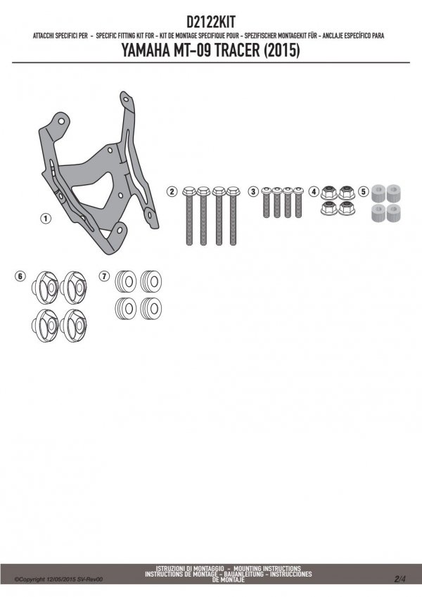 GIVI D2122KIT MOCOWANIE SZYBY 2122DT