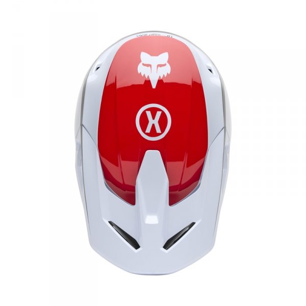 FOX KASK OFF-ROAD V1 FLOW WHITE/RED