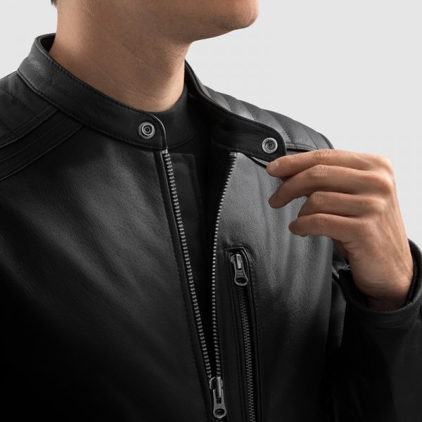 OZONE KURTKA MOTOCYKLOWA SKÓRZANA COLT BLACK