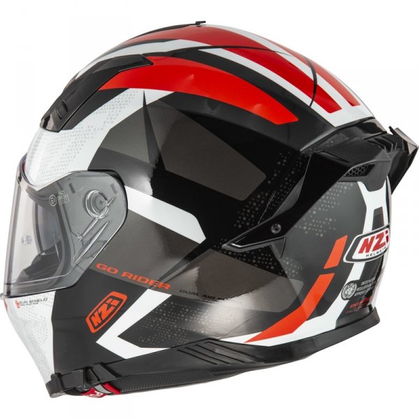 Kask Motocyklowy NZI Go Rider Stream Duo Trident Black Grey Red