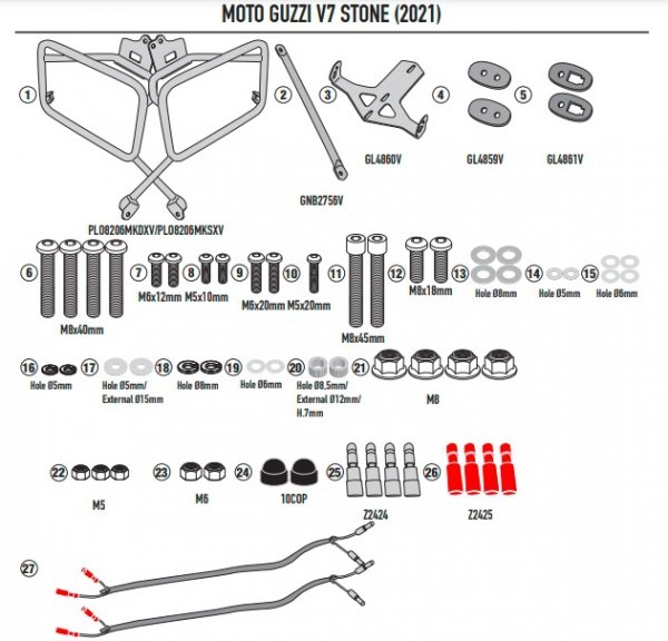 KAPPA STELAŻ KUFRÓW MONOKEY CAM SIDE MOTO GUZZI V7
