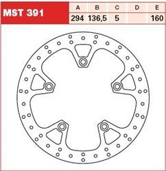 TRW LUCAS MST391 TARCZA HAMULCOWA TYŁ BMW K1200/13