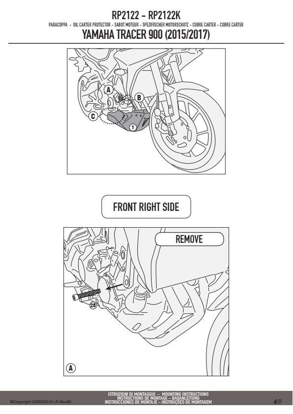 KAPPA RP2122K OSŁONA SILNIKA ALUMINIOWA YAMAHA MT-09 850 Tracer (15-17)