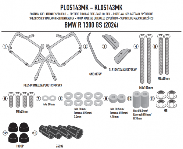 KAPPA STELAŻ KUFRÓW BOCZNYCH MONOKEY BMW R 1300 GS