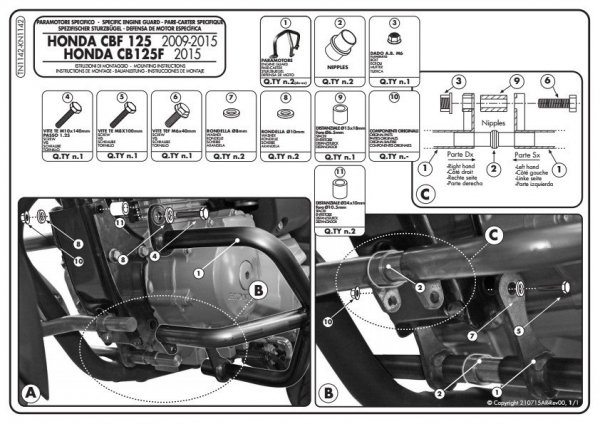 KAPPA KN1142 GMOLE HONDA CBF 125, CB 125F