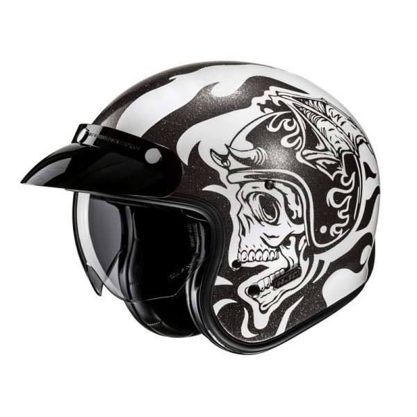 HJC KASK OTWARTY V31 FLAME WHITE/BLACK