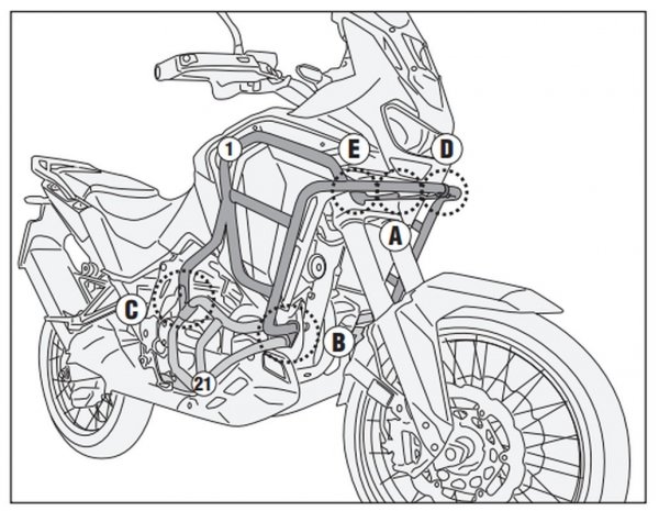 KAPPA GMOLE OSŁONY SILNIKA GÓRNE HONDA CRF 1100 L