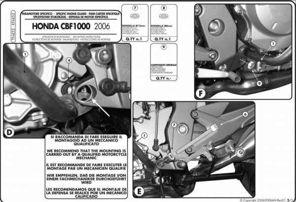 Kappa KN452 Gmole HONDA CBF 1000 / ABS (06 > 09)