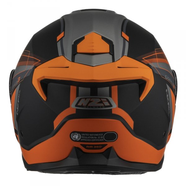 Kask Motocyklowy NZI Combi 3 Duo Daily Black Orange Antracite Matt