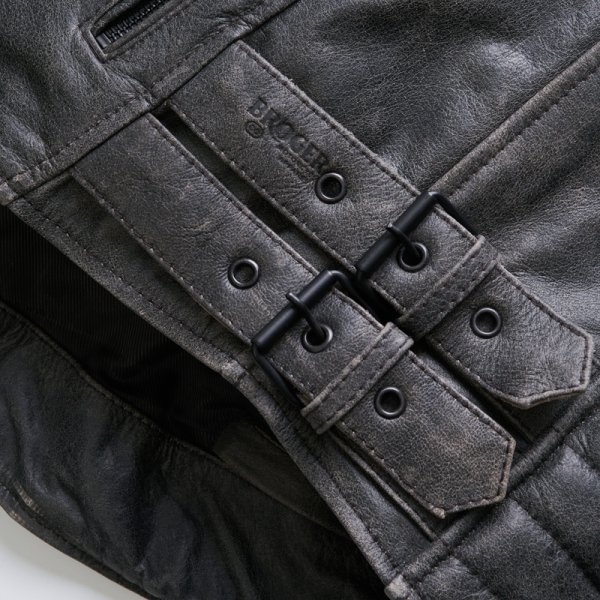 BROGER KURTKA  MOTO SKÓRZANA OHIO VINTAGE GREY