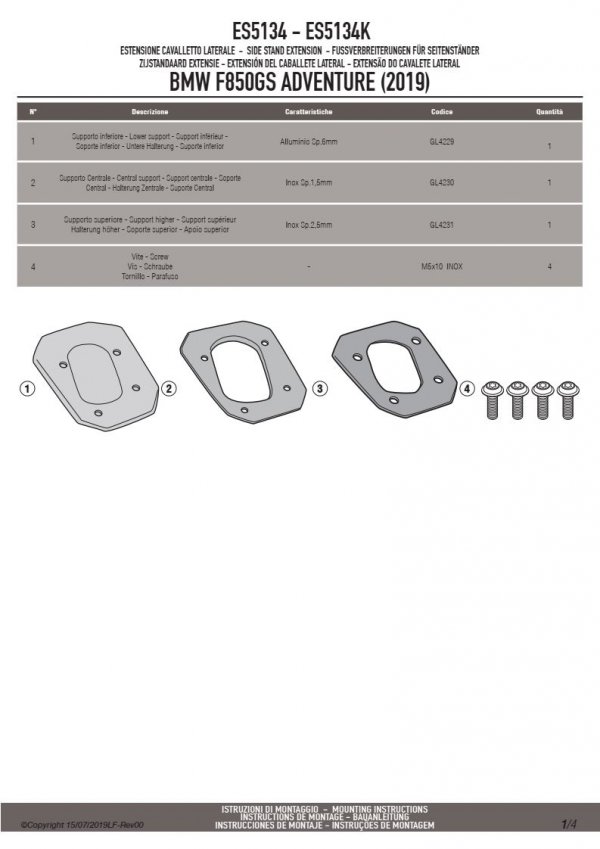 GIVI ES5134 POSZERZENIE STOPKI BMW F 850 GS Adventure