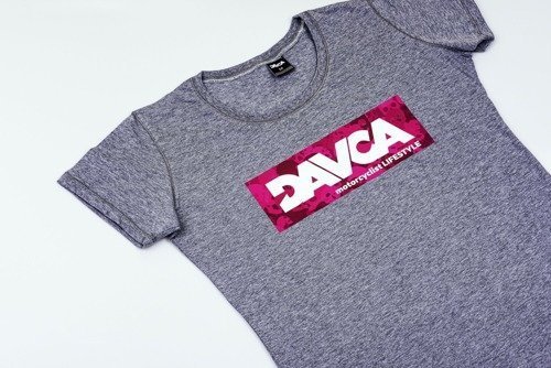 DAVCA T-shirt codzienny pink skulls