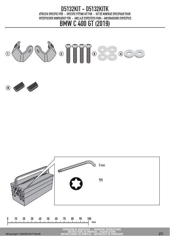 GIVI D5132KIT MOCOWANIE SZYBY 5132DT