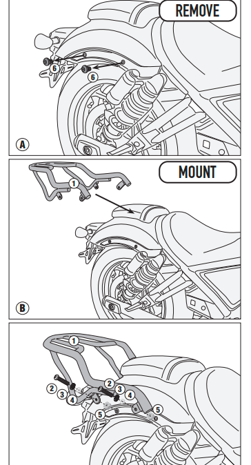 KAPPA STELAŻ KUFRA CENTR MONOKEY, LOCK HONDA CMX11