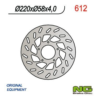 NG612 TARCZA HAMULCOWA PIAGGIO/ GILERA/DERBI/KYMCO/PGO (220x58x4)