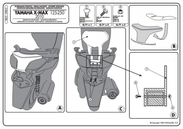 GIVI TB55 OPARCIE YAMAHA X-MAX 125-250