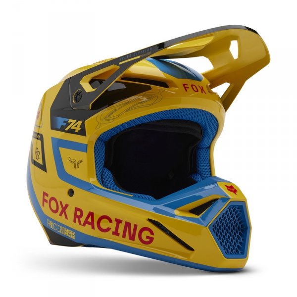 FOX KASK OFF-ROAD  V1 RACE SPEC PALE YELLOW