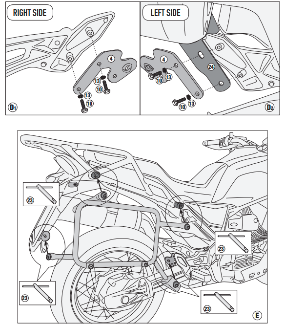 GIVI STELAŻ KUFRÓW ONE-FIT CAM  MOTO GUZZI V85 TT