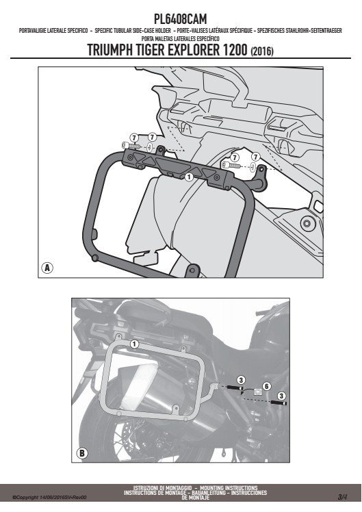 GIVI PL6408CAM stelaż boczny OUTBACK Tiger Explorer