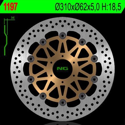 NG TARCZA HAMULCOWA PRZÓD HONDA CBR 1100 XX 99-04, X-11 00-03, CB 1300 01-02 NG1197