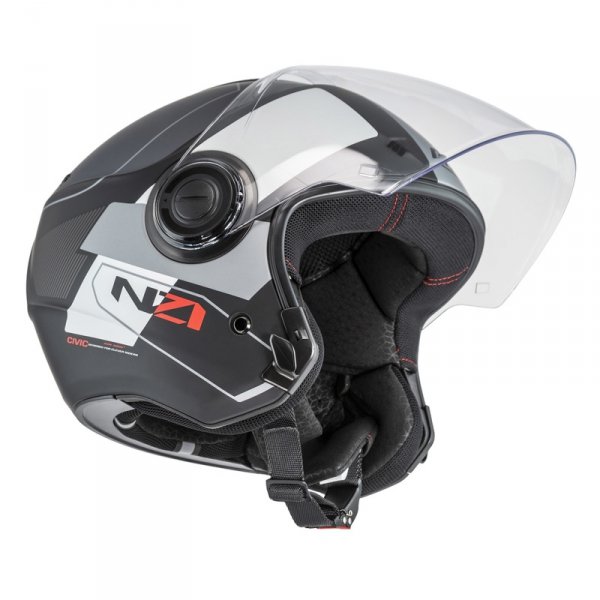 Kask Motocyklowy NZI Civic Conquest Black Antracite Grey Matt