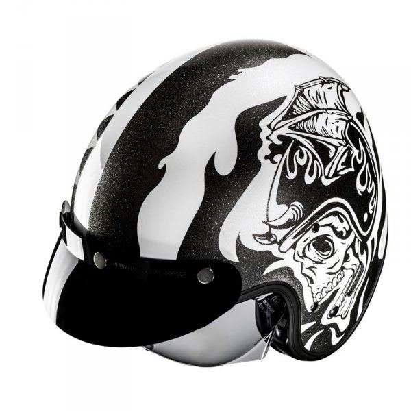 HJC KASK OTWARTY V31 FLAME WHITE/BLACK