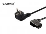 Kabel zasilający IEC C13 kątowy - C/F Schuko kątowy 1,2 M Savio CL-115