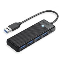 Hub USB-A Orico PAPW4A-U3-015-BK-BP 4x USB-A 3.0 5Gbps czarny 