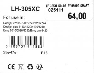 Tusz HP-305XC SMART. (zamienniki HP 305XL 3YM63AE)